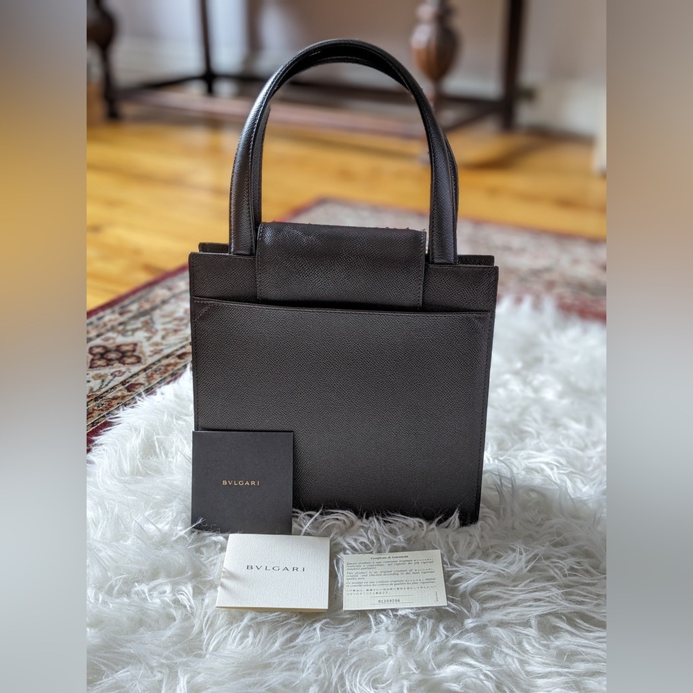 BVLGARI Black/Brown 100% Leather Shoulder Bag - Picture 4 of 16
